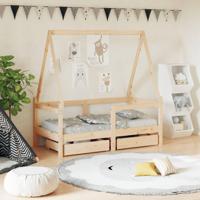 Kinderbedframe met lades 70x140 cm massief grenenhout - thumbnail