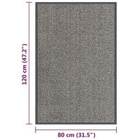 VidaXL Deurmat getuft 80x120 cm lichtbruin - thumbnail