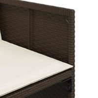 17-delige Tuinset met kussens poly rattan bruin - thumbnail
