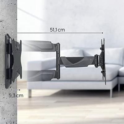 Hama TV Wall Bracket Swivel Tilt Pull-out 122 cm (48) tot 35 kg TV beugel Zwart - thumbnail