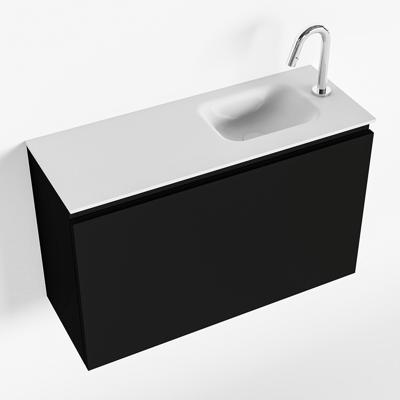 MONDIAZ OLAN 80cm toiletmeubel urban. LEX wastafel talc rechts 1 kraangat