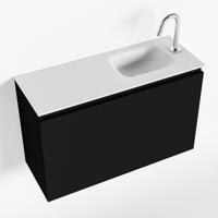 MONDIAZ OLAN 80cm toiletmeubel urban. LEX wastafel talc rechts 1 kraangat - thumbnail