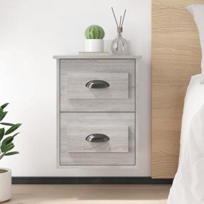 Nachtkastjes 2 st wandgemonteerd 41,5x36x53 cm grijs sonoma