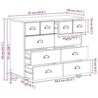 Ladekast met lade ASKIM Wit 91 x 40 x 79 cm Massief grenenhout - thumbnail