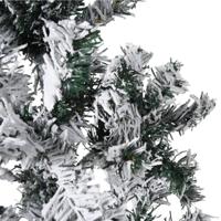 Kunstkerstboom half met sneeuw smal 210 cm - thumbnail