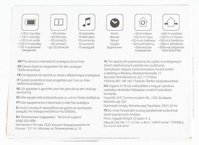 Gigaset A116 - Draadloze DECT-telefoon - Groot display met achtergrondverlichting - Met nummerweergave - 12 uur gesprekstijd en 130 uur standby-tijd - Telefoonboek met 50 contacten, Zwart