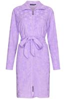 Paarse badstof badjas Rebelle met rits - thumbnail