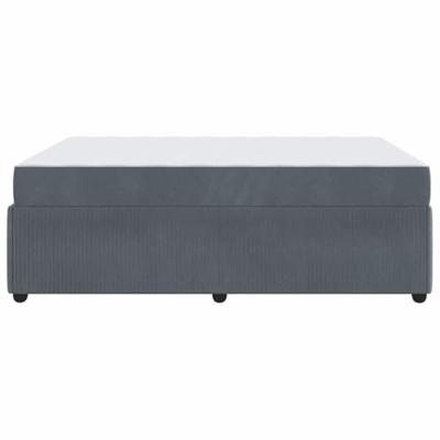 Bedframe met matras met matras Donkergrijs 160 x 200 cm Fluweel