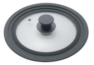 Metaltex pannendeksel 20-24 cm glas/silicone/zwart
