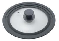 Metaltex pannendeksel 20-24 cm glas/silicone/zwart - thumbnail