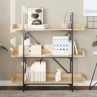 Boekenkast 3-laags 100x33x108,5 cm bewerkt hout sonoma eiken - thumbnail