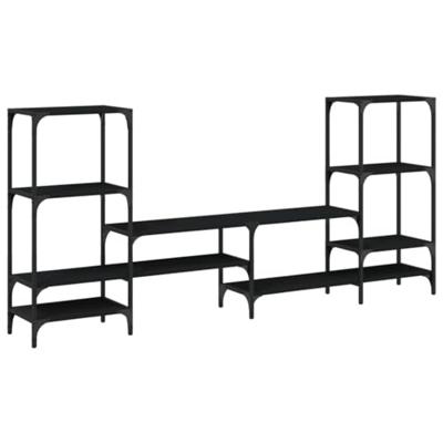 Tv-meubel 206,5x28,5x95 cm bewerkt hout zwart