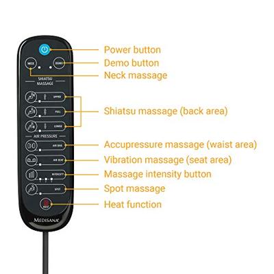 Medisana MCG 820 Komfort Shiatsu- Massagesitzauflage Massage-apparaat 60 W Zwart