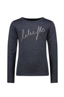 Like Flo Meisjes shirt lurex jersey - Navy blauw - thumbnail