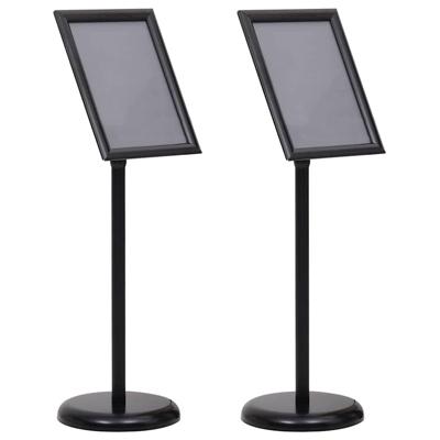 A4 Pedestal Poster Stands 2 stuks Zwarte Aluminium Legering