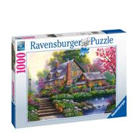 Puzzel ravensburger romantische cottage 1000st - thumbnail