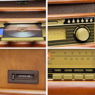 Denver MCR-50 USB-platenspeler Hout