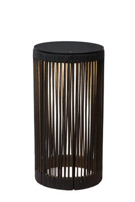 Lucide PINGI - Oplaadbare Vloerlamp Binnen/Buiten - Accu/Batterij - Ø 33,5 cm - LED 3 StepDim - 1x3W 3000K - IP44 - Zwart