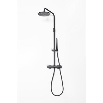 Opbouw Regendoucheset Luca Sanitair Bongio Thermostatisch Ronde Hoofddouche 20 cm Mat Zwart Luca Sanitair