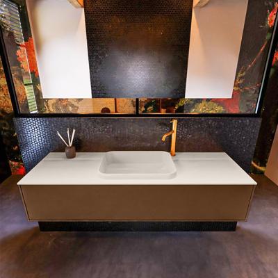 Badkamermeubelset Mondiaz Erin 150 cm met 1 Lade met RIDGE Wastafel Midden Linen met 1 kraangat Greeploos Mat Rust Badkamermeubelset Mondiaz Erin 150 cm met 1 Lade met RIDGE Wastafel Midden Linen met 1 kraangat Greeploos Mat Rust