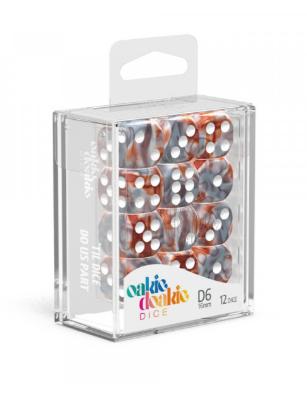 Oakie Doakie Dice D6 Dice 16 mm Gemidice - Silver-Rust (12)