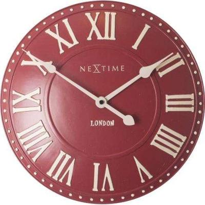 NeXtime klok 3083ro london roman, ø34.5 cm, wall, red/ white