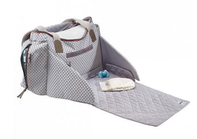 BEABA Sydney II Play Print grijs / koraal tas