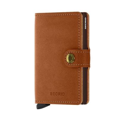 Secrid Miniwallet Original Portemonnee Bruin Aluminium, Leer