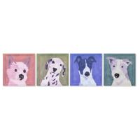 Home ESPRIT Afbeelding blauw groen oranje Urban 50 x 2 x 50 cm (4 stuks) - thumbnail
