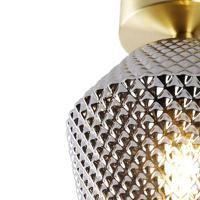 QAZQA Smart plafondlamp messing met smoke glas incl. Wifi A60 - Karce - thumbnail