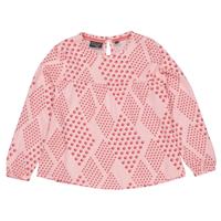 Quapi Meisjes blouse - Mare - AOP roze koraal stippen - thumbnail