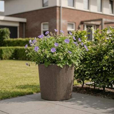 Capi nature groove nl conisch vaas 45x41 cm warme taupe Capi nature groove nl conisch vaas 45x41 cm warme taupe