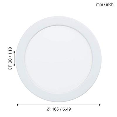 Eglo Led inbouwspotFueva 5 IP44 - Ø 16,6cm wit - 99203