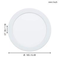 Eglo Led inbouwspotFueva 5 IP44 - Ø 16,6cm wit - 99203 - thumbnail