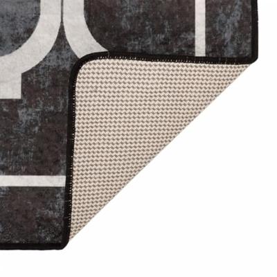 VidaXL Vloerkleed wasbaar anti-slip 160x230 cm zwart en wit VidaXL Vloerkleed wasbaar anti-slip 160x230 cm zwart en wit