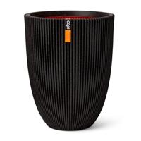Vaas elegant Groove H46 cm zwart bloembpot Capi Europe - Capi europe - thumbnail