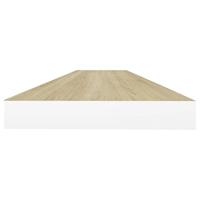 Wandschappen zwevend 4 st 90x23,5x3,8 cm MDF eikenkleurig wit - thumbnail