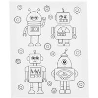 Creativ Company Schildercanvas met print, robots , d: 1,6 cm, afm 24x30 cm, 360 gr, 1 stuk - thumbnail