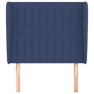 Hoofdbord met randen 103x23x118/128 cm stof blauw