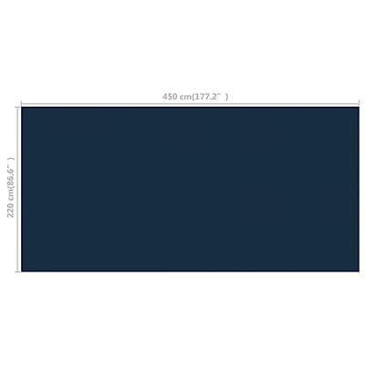 VidaXL Zwembadfolie solar drijvend 450x220 cm pe zwart en blauw