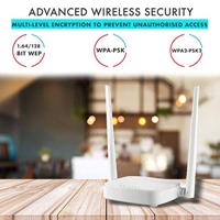 Tenda N301 WLAN-router voor aansluiting op de kabel-/DSL of glasvezelmodem (300 Mbit/s via WLAN, 3x LAN-poorten, WPS, voor 4K/HD Videostreaming & online games), wit - thumbnail
