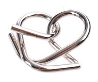 Johntoy Hersenkraker metalen puzzel in display zilver/oranje - thumbnail