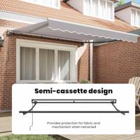 VidaXL Inklapbaar zonnescherm lichtgrijs 350 x 250 cm - thumbnail