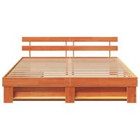 Bedframe met lade Wasbruin 200 x 200 cm Massief grenenhout - thumbnail
