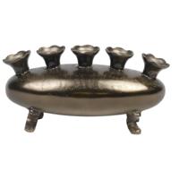 Aluminium Vaas Oval Antique Nickel 33x17cm - thumbnail