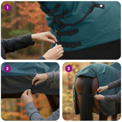 VidaXL Paardendeken donkergroen en zwart 105 cm polyester