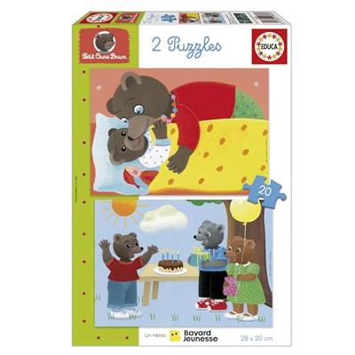 Puzzel - EDUCA - Kleine Bruine Beer: Set van 2 puzzels van 20 stukjes voor kinderen vanaf 4 jaar