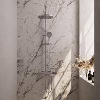 Regendoucheset Opbouw Brauer Chrome Carving 30 cm Thermostatisch met Handdouche 3-Standen Chroom - thumbnail