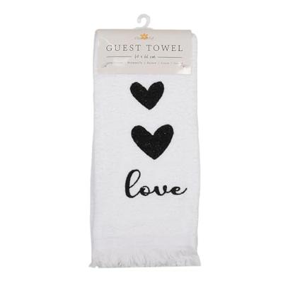 Clayre & Eef Gastendoekje harten 40x66cm