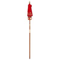 Balinese Parasol Anders Rood x 260 cm Katoen en massief hout - thumbnail